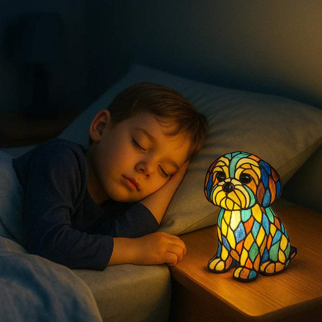 Lámpara perro divertida LED colorida