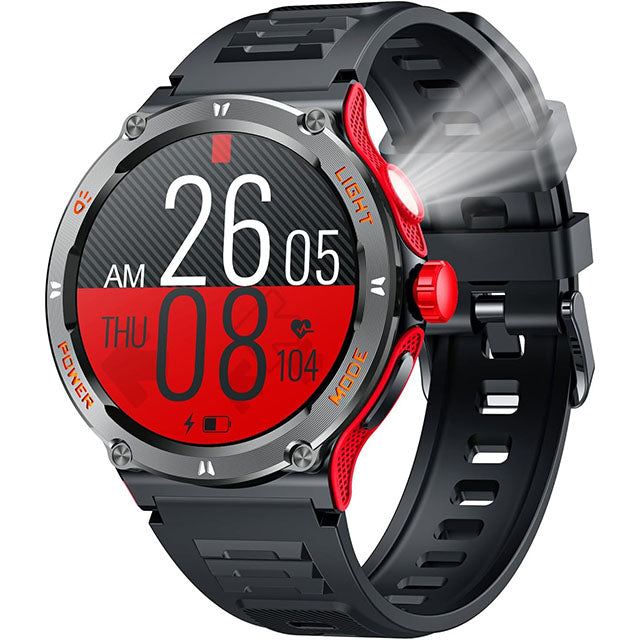 Reloj inteligente deportivo para hombre con GPS, pantalla táctil, lámpara LED y brújula