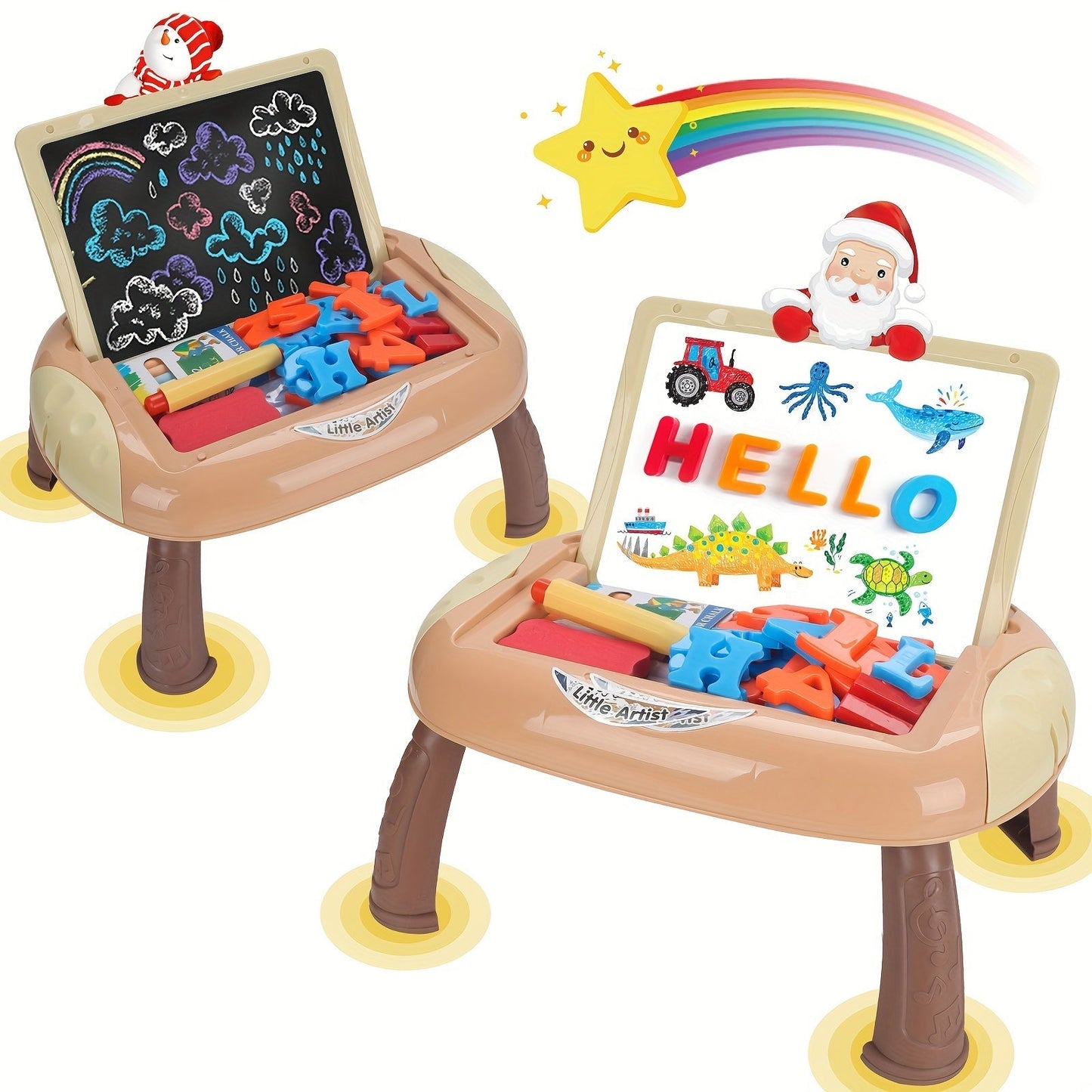 Pizarra Escolar Reversible en Blanco y Negro con Accesorios