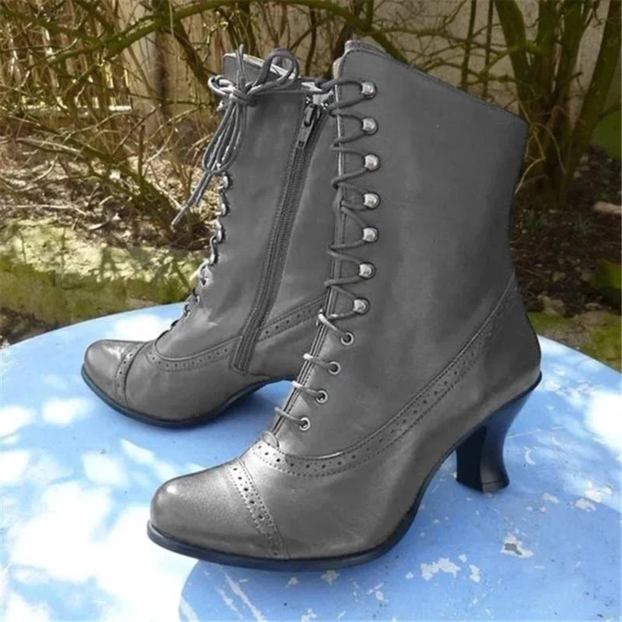 Botines Femeninos Negros de PU Elegantes