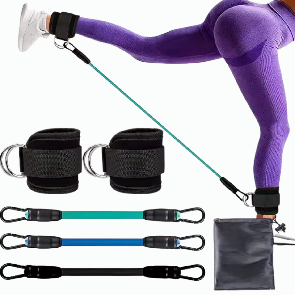 Equipo de Musculación para Glúteos y Piernas con Bandas Elásticas