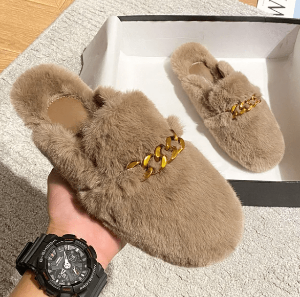 Pantuflas de felpa acogedoras para damas