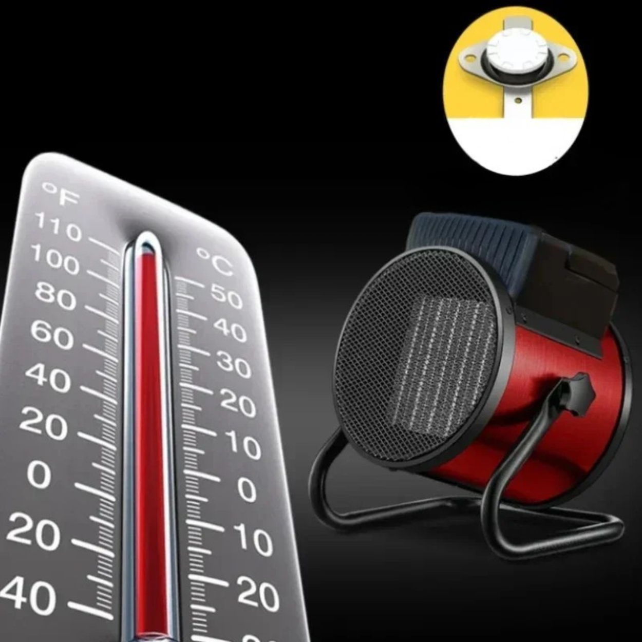 Calefactor Eléctrico Potente 1500W/2000W/3000W para Exterior
