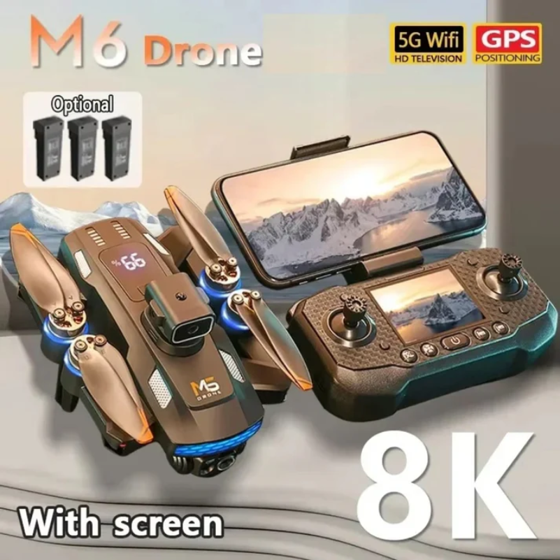 Dron Cuadricóptero 8K Profesional con Cámara FPV y Control Remoto con Pantalla WiFi