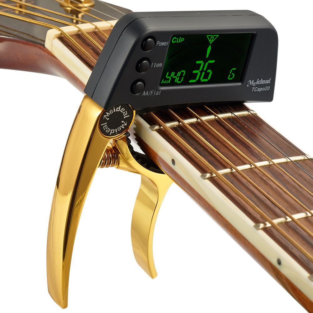 Afinador de guitarra y cejilla práctico 2 en 1