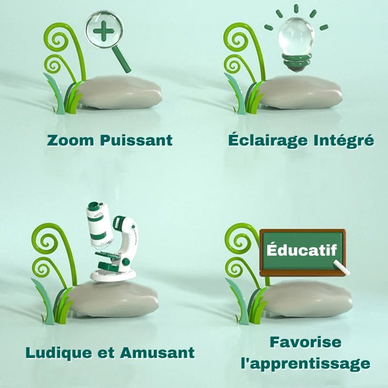 Marcherelle™ – Microscope de Poche Enfant pour Premières Explorations