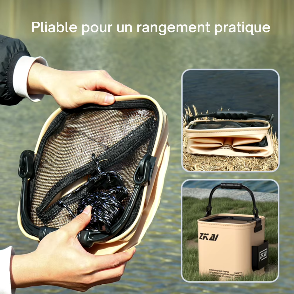 Cubo de Pesca Plegable y Ligero para Pescadores