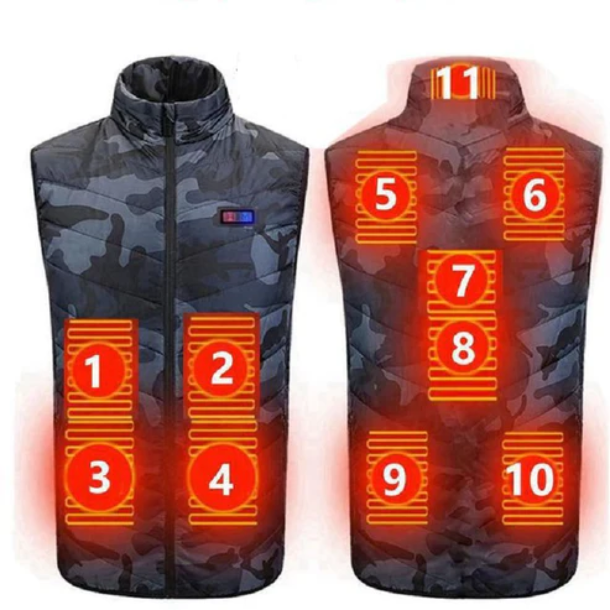 Chaqueta Calefactable Eléctrica 11 Zonas de Calor