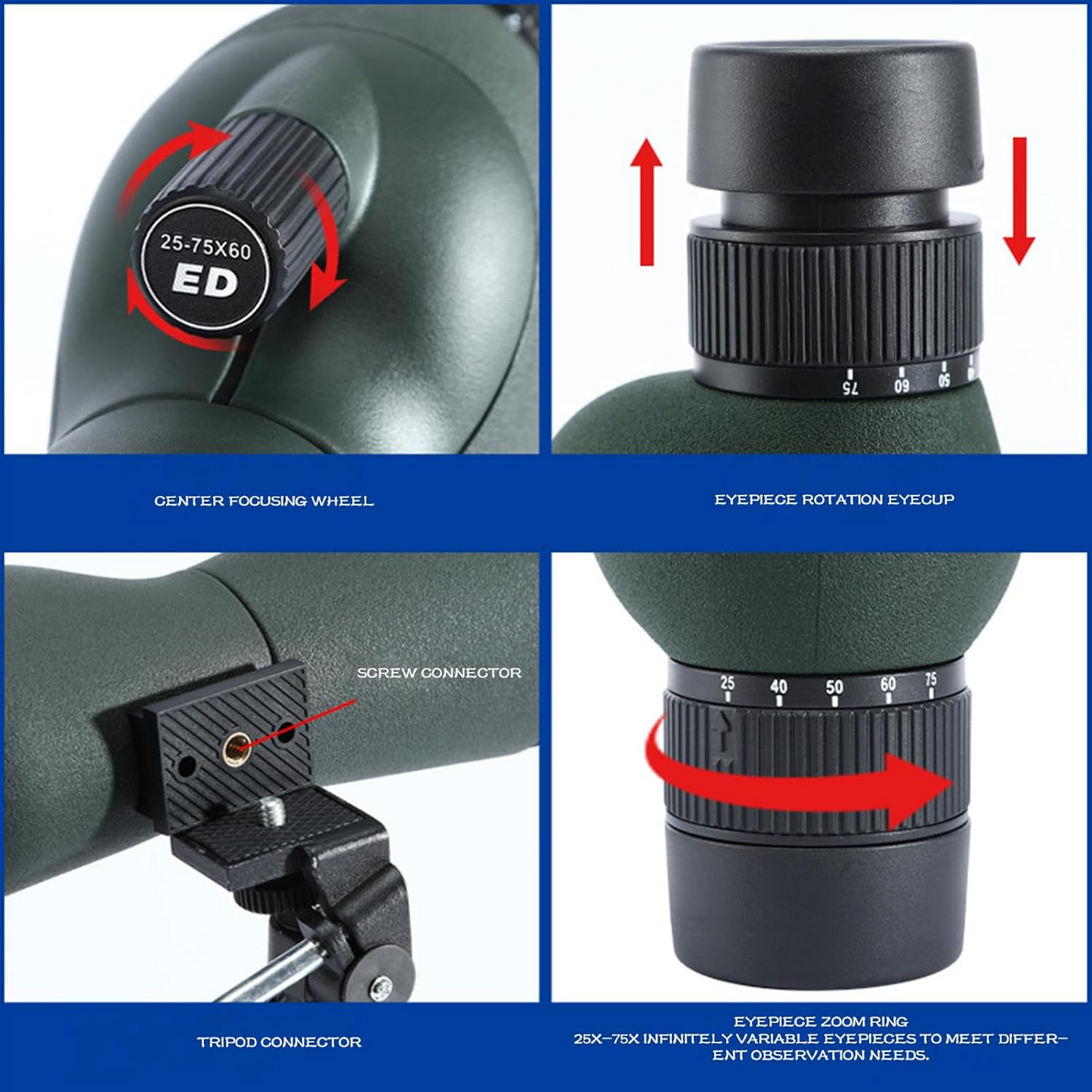 Marcherelle™ – Monocular Zoom 15–45× para Observación Clara
