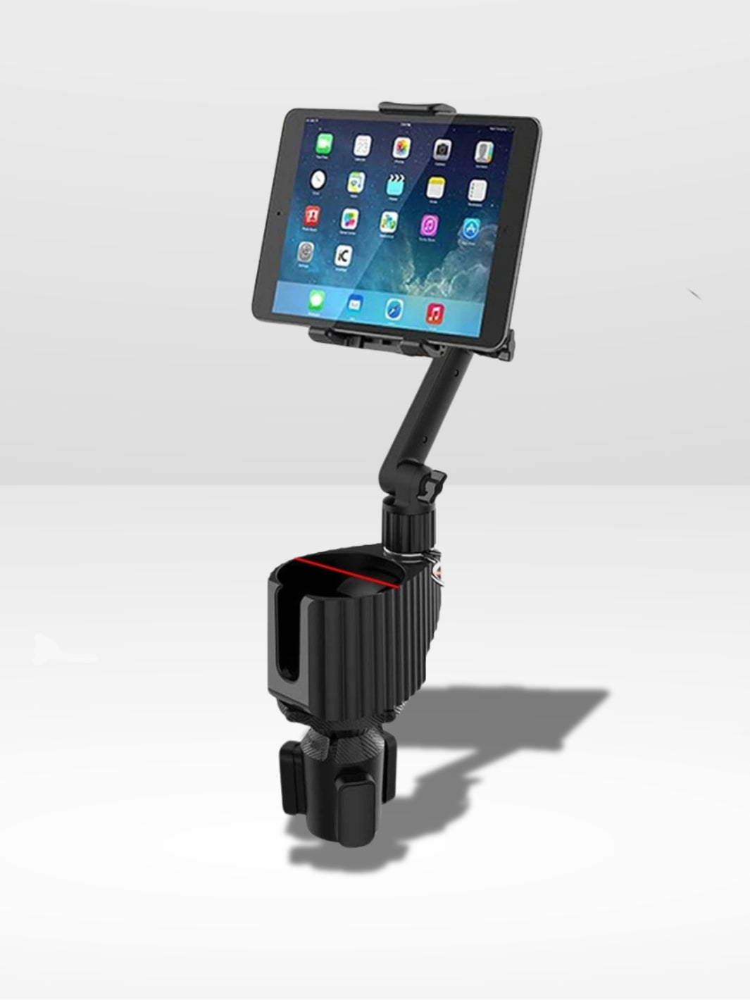 Soporte para teléfono de coche con portavasos práctico