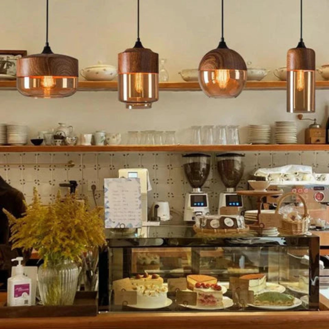 Lámpara de techo de madera diseño nórdico