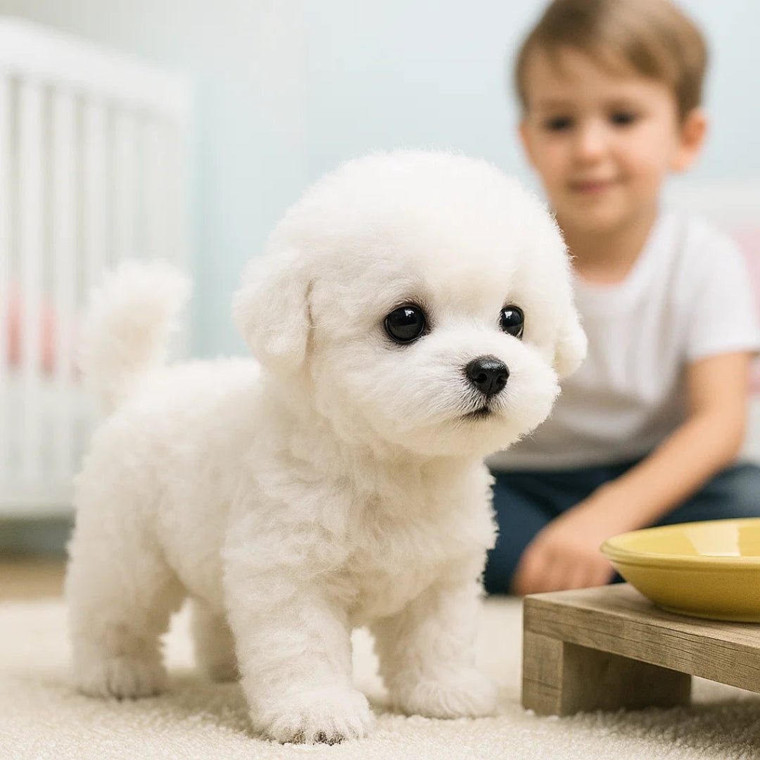 Juguete cachorro electrónico realista de peluche