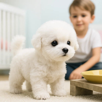 Juguete cachorro electrónico realista de peluche