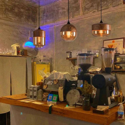 Lámpara de techo de madera diseño nórdico