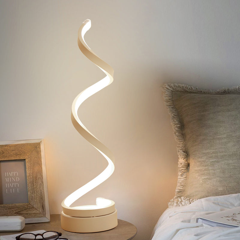 Lámpara de escritorio elegante con LED en espiral
