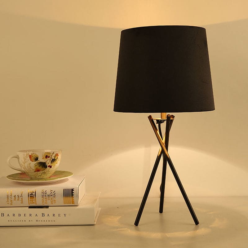 Lámpara de Mesa Elegante con Pantalla de Tela