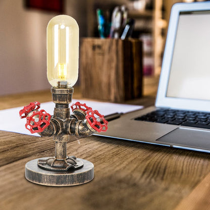 Lámpara de Mesa de Metal Elegante con Pantalla Industrial