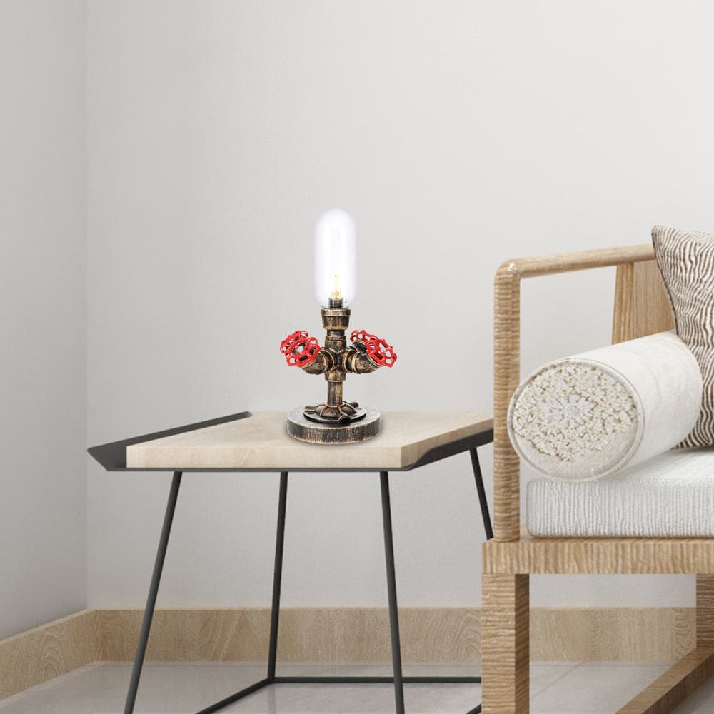 Lámpara de Mesa de Metal Elegante con Pantalla Industrial