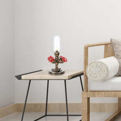 Lámpara de Mesa de Metal Elegante con Pantalla Industrial