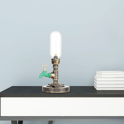 Lámpara de Mesa de Metal Elegante con Pantalla Industrial