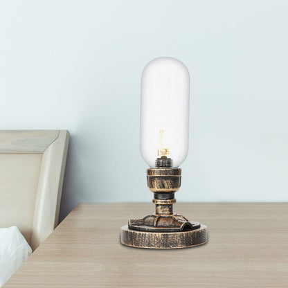 Lámpara de Mesa de Metal Elegante con Pantalla Industrial