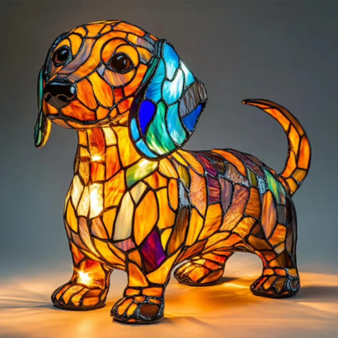 Lámpara perro divertida LED colorida