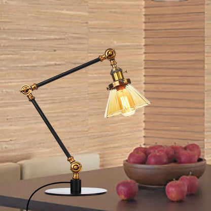 Lámpara de Mesa Elegante de Vidrio Claro Cónica