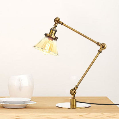 Lámpara de Mesa Elegante de Vidrio Claro Cónica