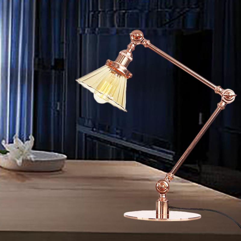 Lámpara de Mesa Elegante de Vidrio Claro Cónica