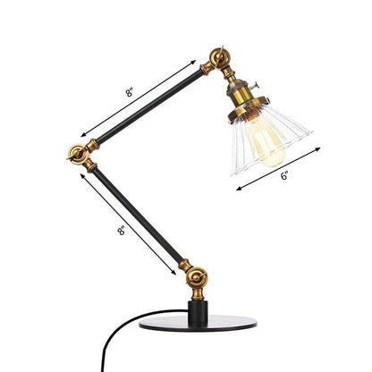 Lampe de Table Élégante en Verre Clair Conique - Santeova