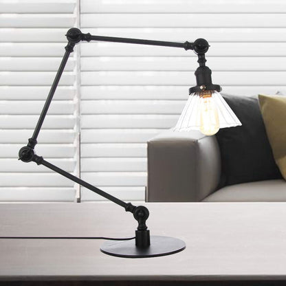 Lámpara de Mesa Elegante de Vidrio Claro Cónica