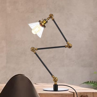 Lámpara de Mesa Elegante de Vidrio Claro Cónica