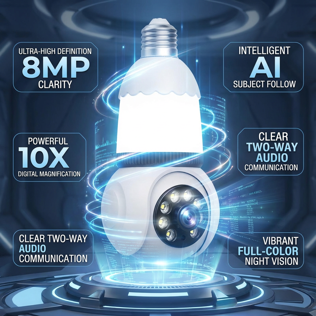 Marcherelle™ – Cámara de Seguridad con Bombilla LED de Visión en Color