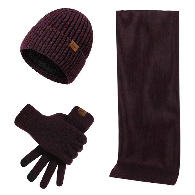 Conjunto de Invierno Caliente con Gorro, Bufanda y Guantes