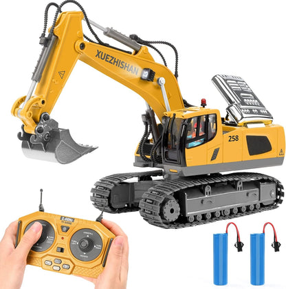 Excavadora de Juguete RC 6 Ruedas con Pala de Metal y Efectos Sonoros