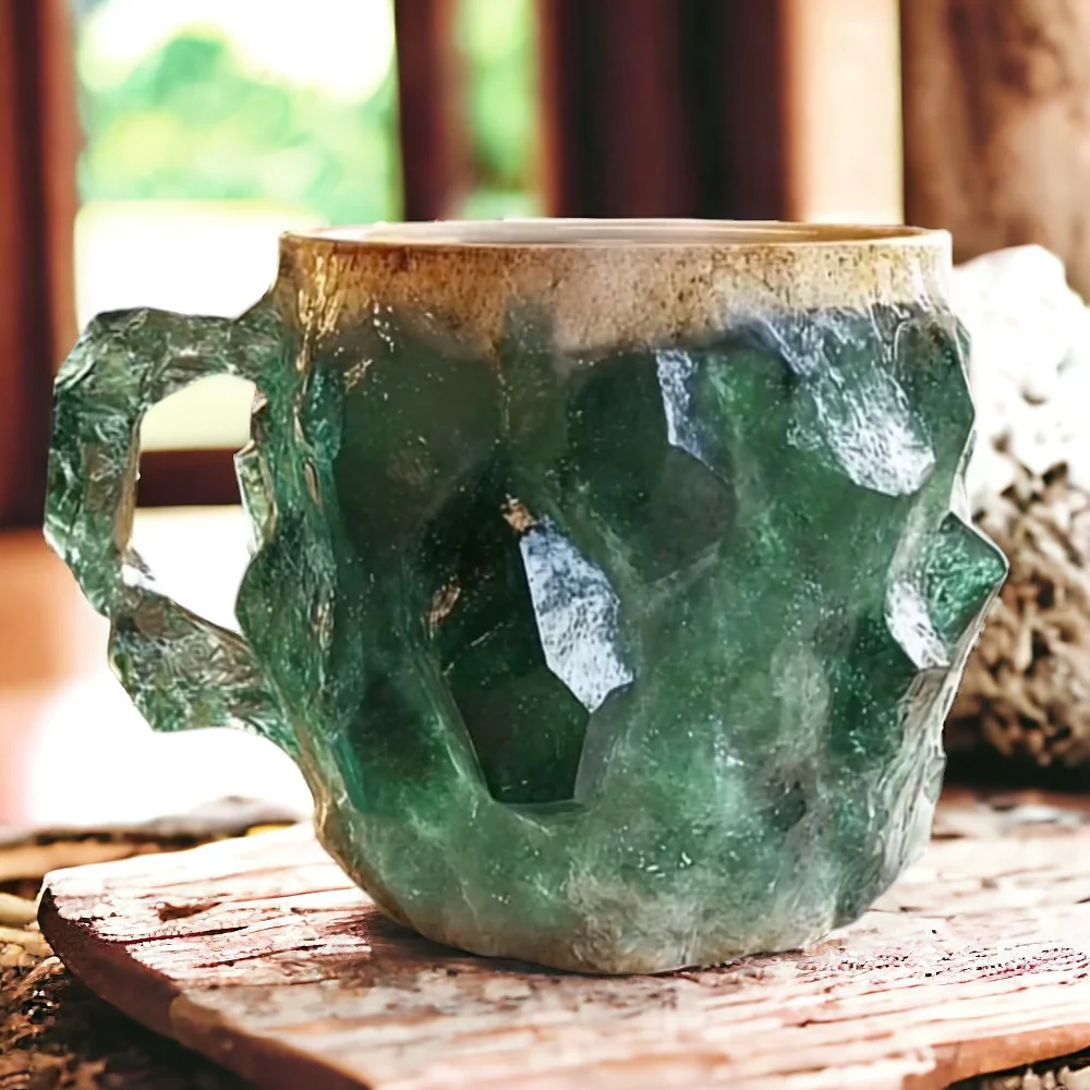 Taza de cerámica elegante hecha a mano para decoración del hogar