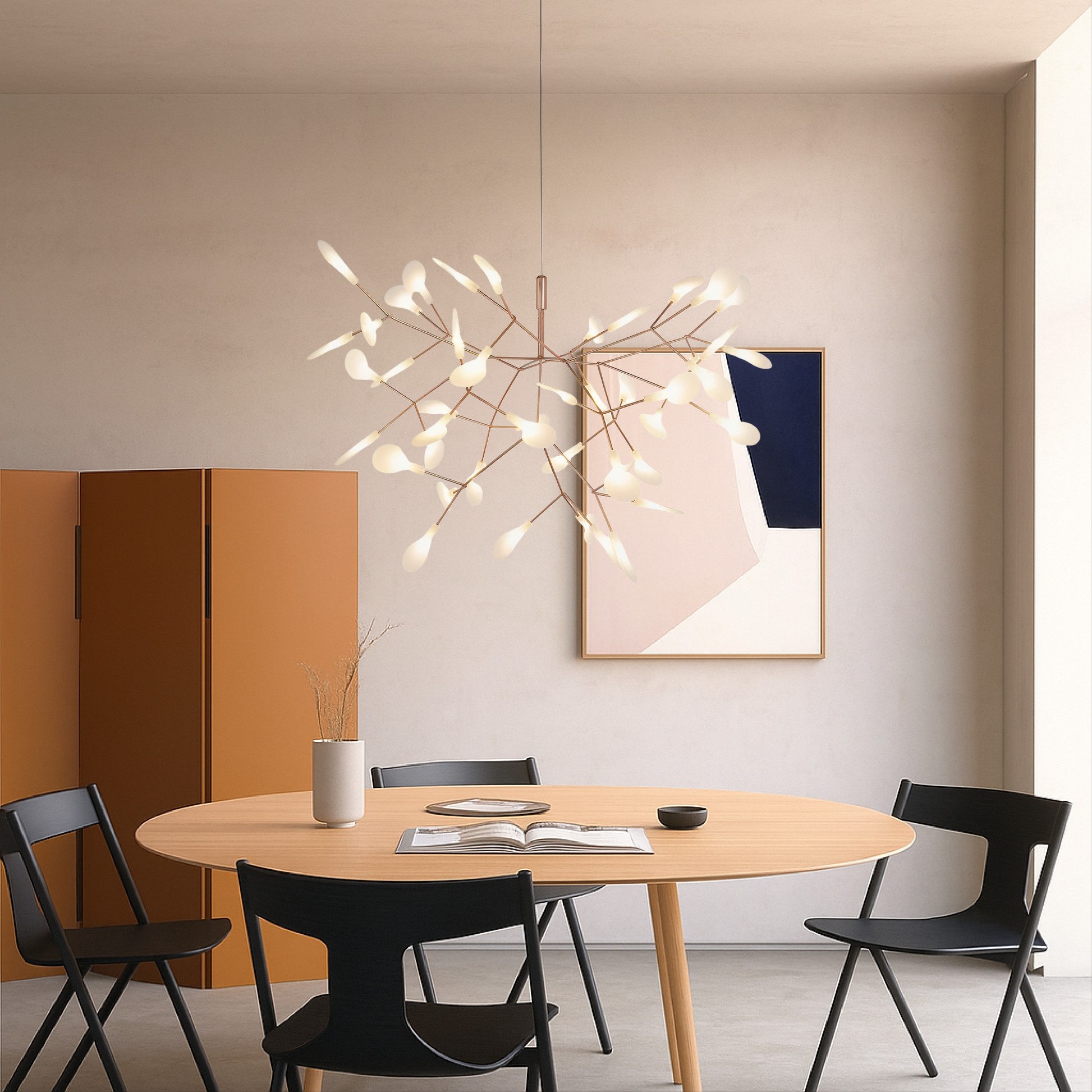 Lumière Suspendue LED Rose Or Élégante - Foivo