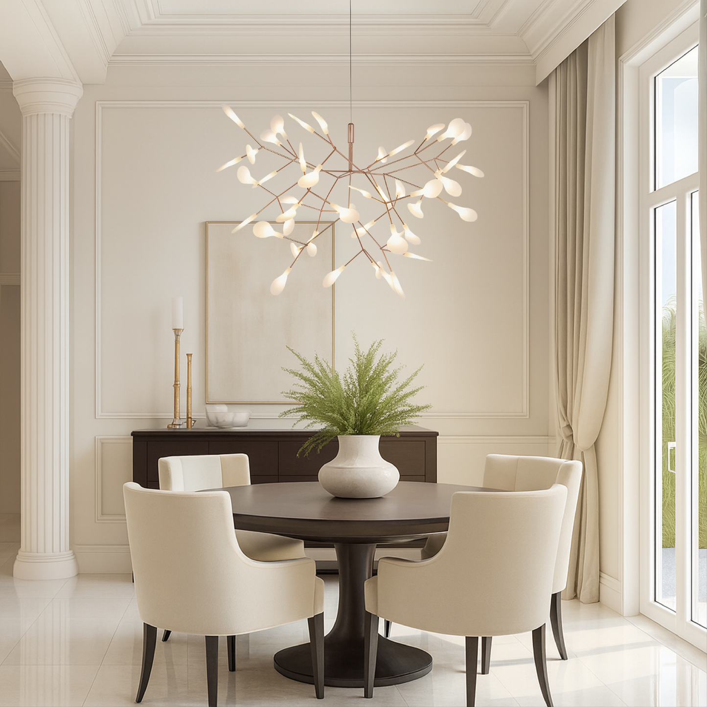 Lámpara Colgante LED Rosa Oro Elegante