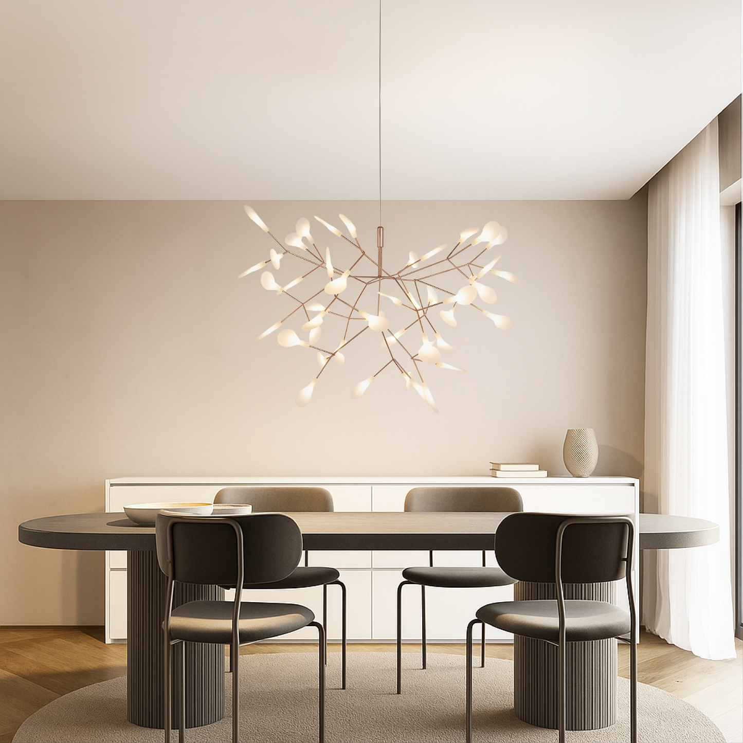 Lámpara Colgante LED Rosa Oro Elegante