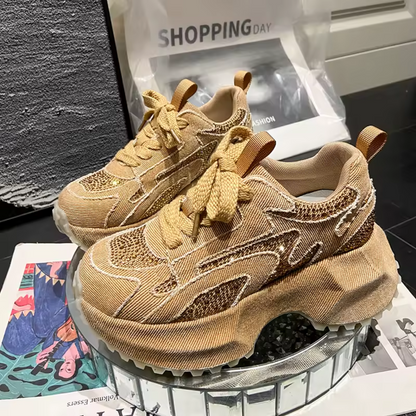 Zapatillas Mujer Chunky con Lentejuelas Glamourosas