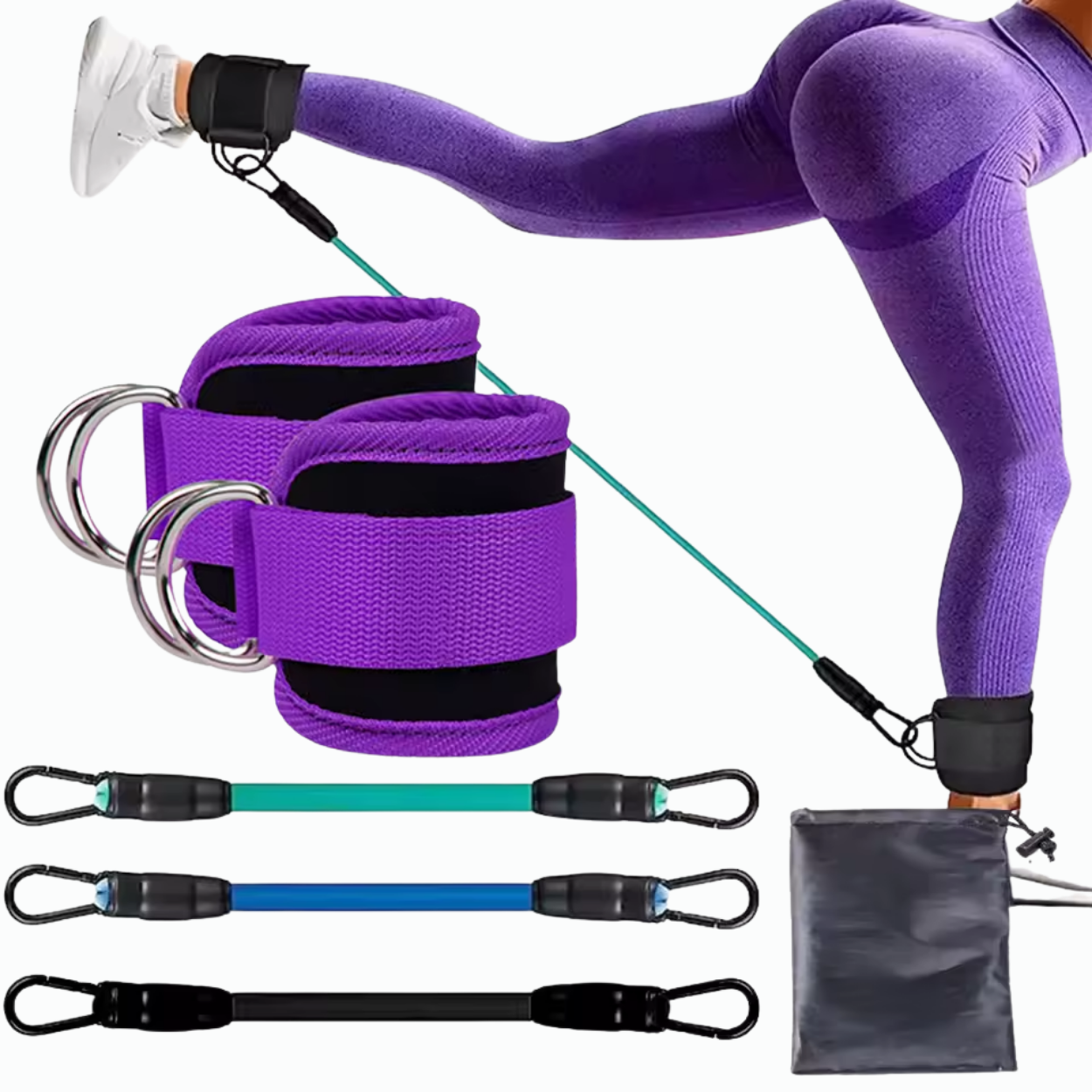 Equipo de Musculación para Glúteos y Piernas con Bandas Elásticas