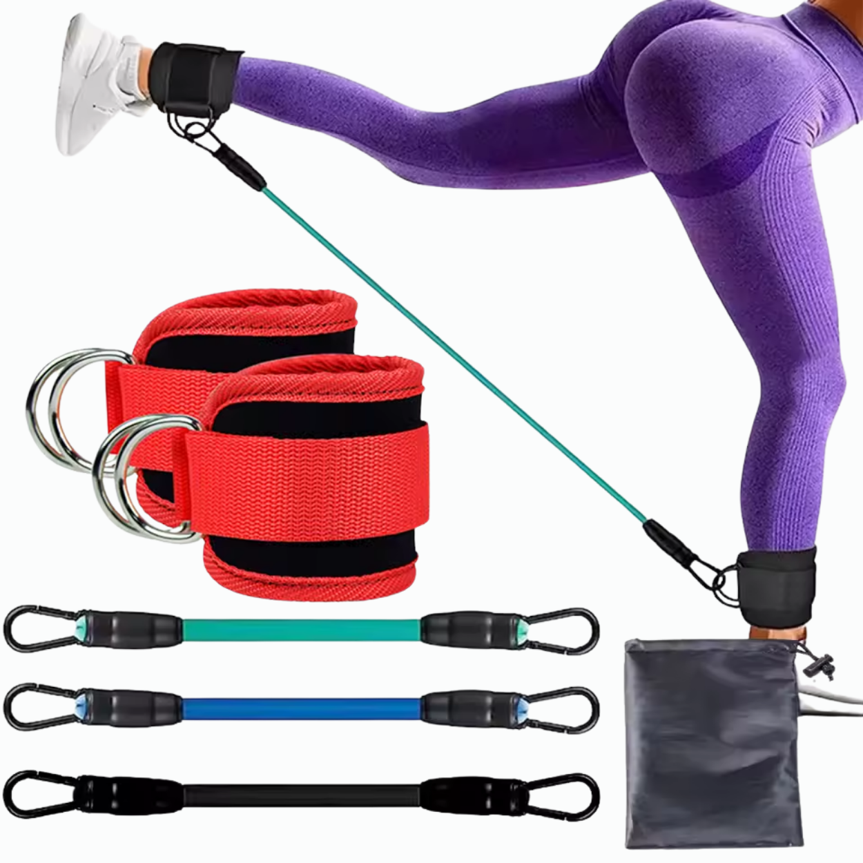 Equipo de Musculación para Glúteos y Piernas con Bandas Elásticas