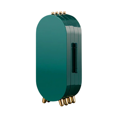 Caja de Joyas Plegable con Espejo y Compartimentos