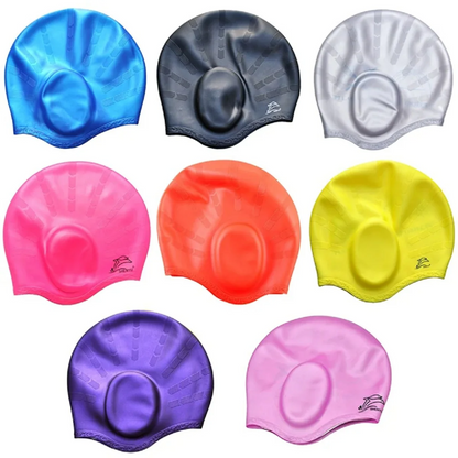 Gorro de Ducha de Caucho Impermeable con Protección para Orejas