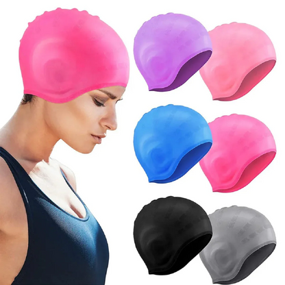 Gorro de Ducha de Caucho Impermeable con Protección para Orejas