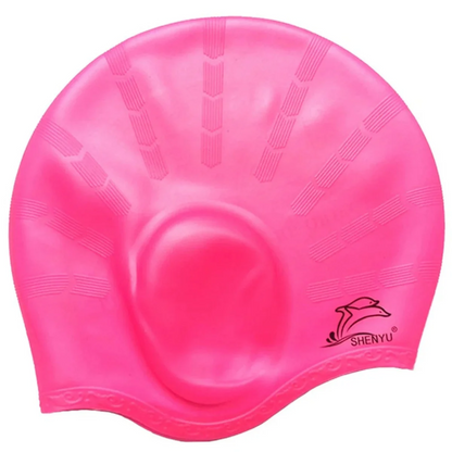 Gorro de Ducha de Caucho Impermeable con Protección para Orejas