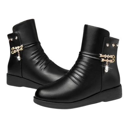 Botines de Invierno Calientes y Cómodos en Gamuza Elegante