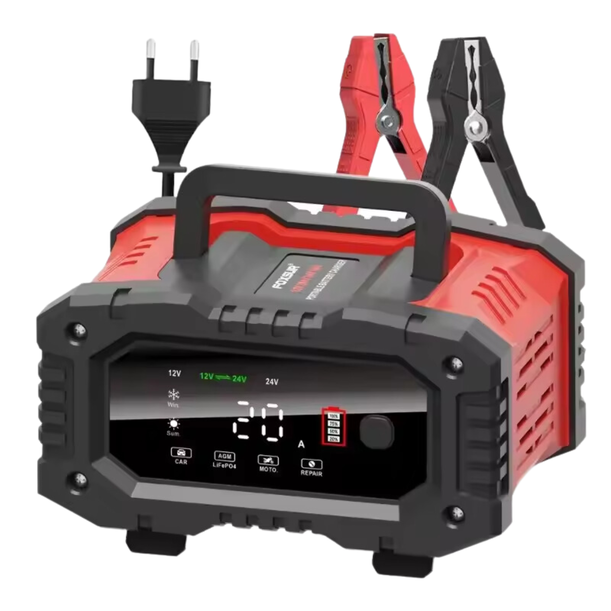 Cargador de Batería para Auto 12V y 24V Rápido