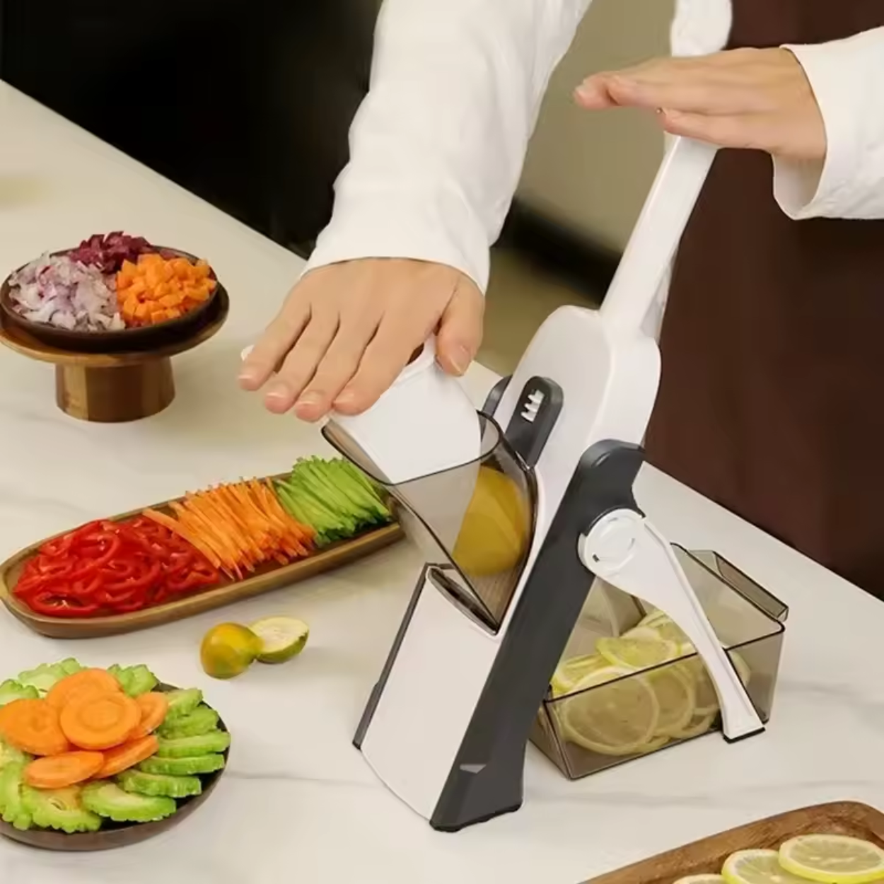 Rallador Manual de Verduras con Picadora Integrada