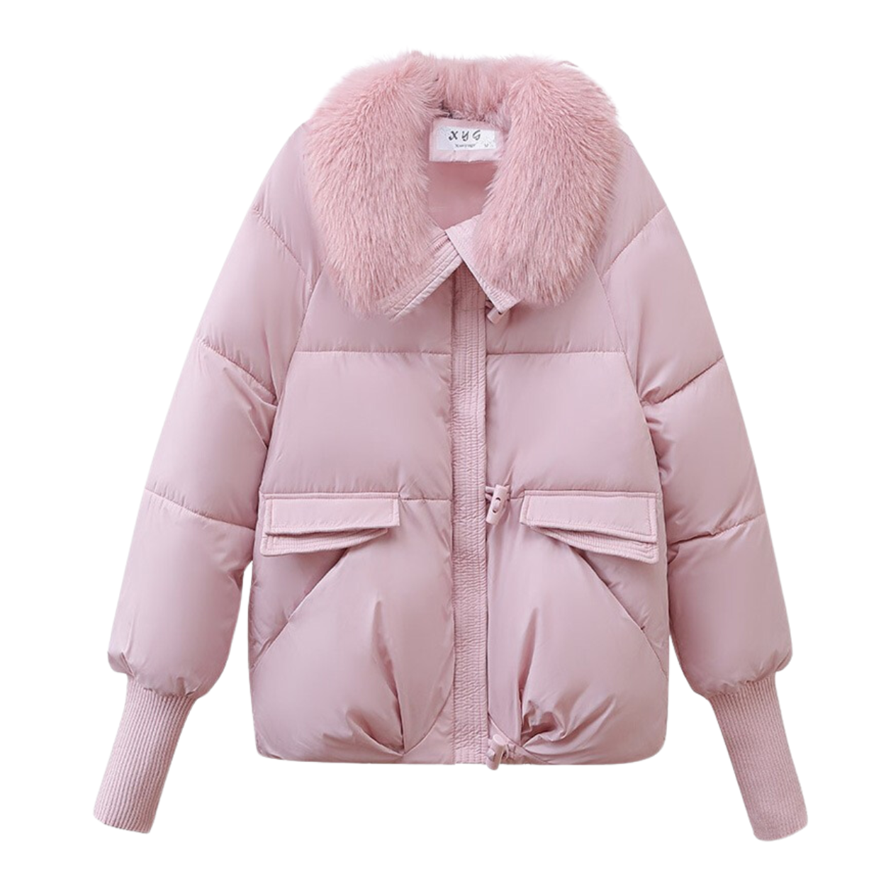 Parka de Invierno Corta con Capucha Forrada